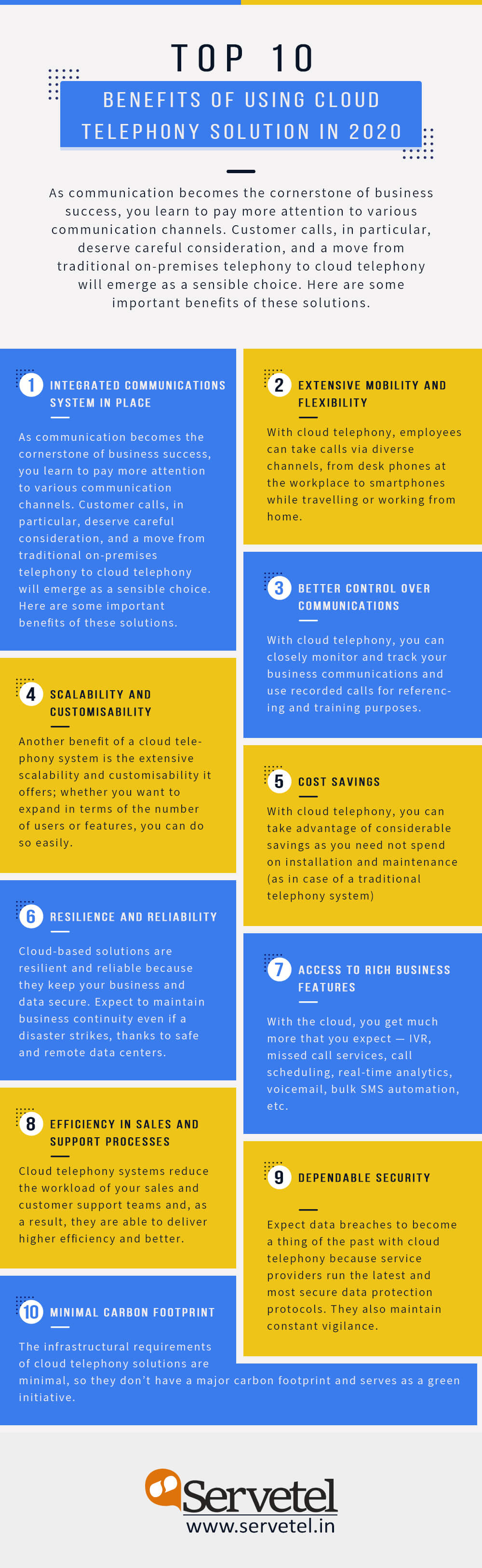 cloud telephony solution benefits infographic