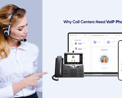 Professional-woman-holding -board-that-displays-why-VoIP-phones-are-important-for-call-centers